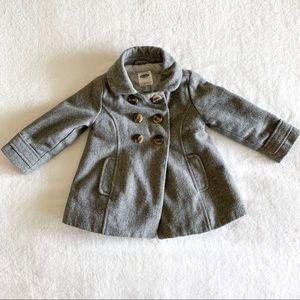 Heather Grey Wool Peacoat - 2T